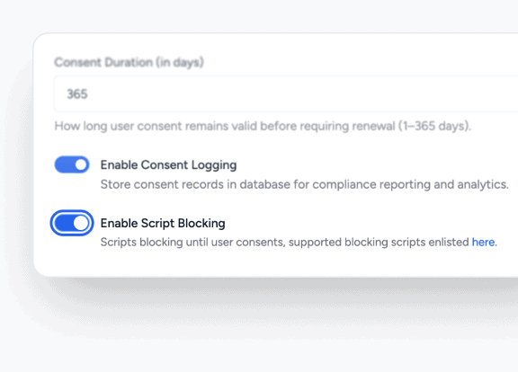 Cookie consent management for WordPress websites.