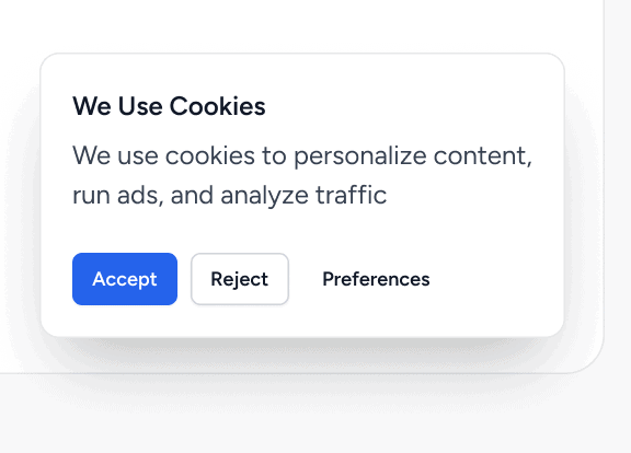 Cookie consent banner for WordPress websites ensuring user privacy and compliance.