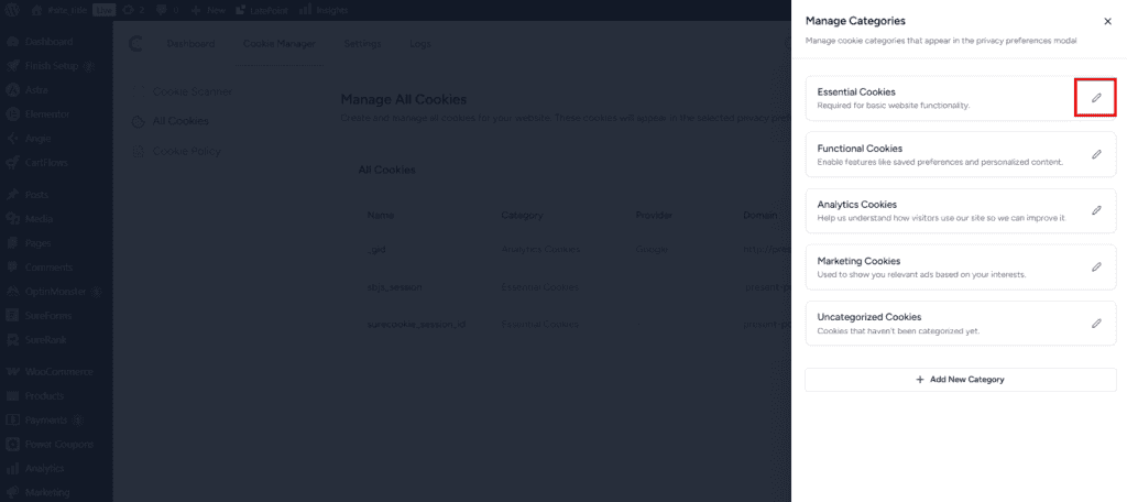 Manage Cookie Categories image