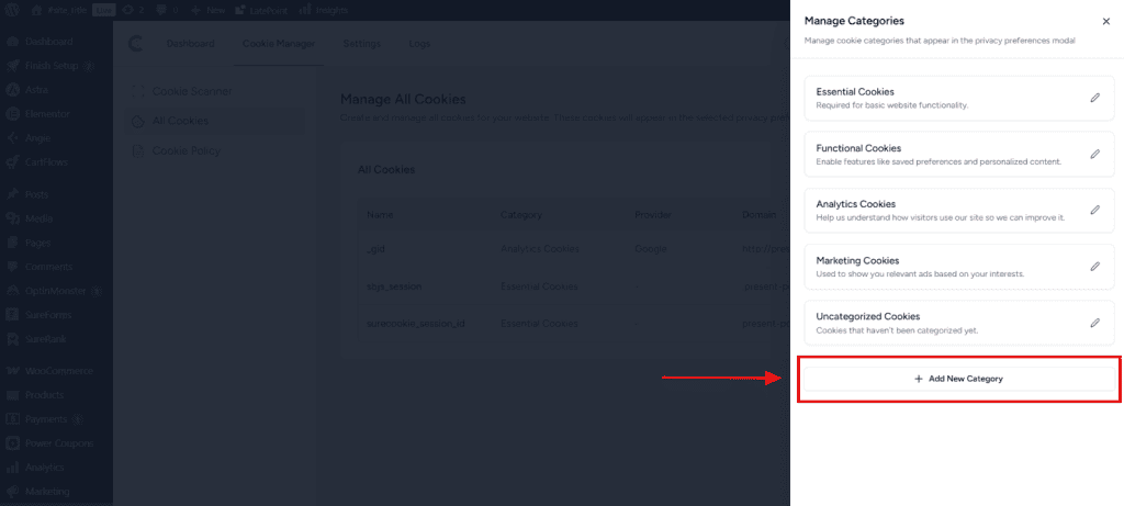 Manage Cookie Categories image