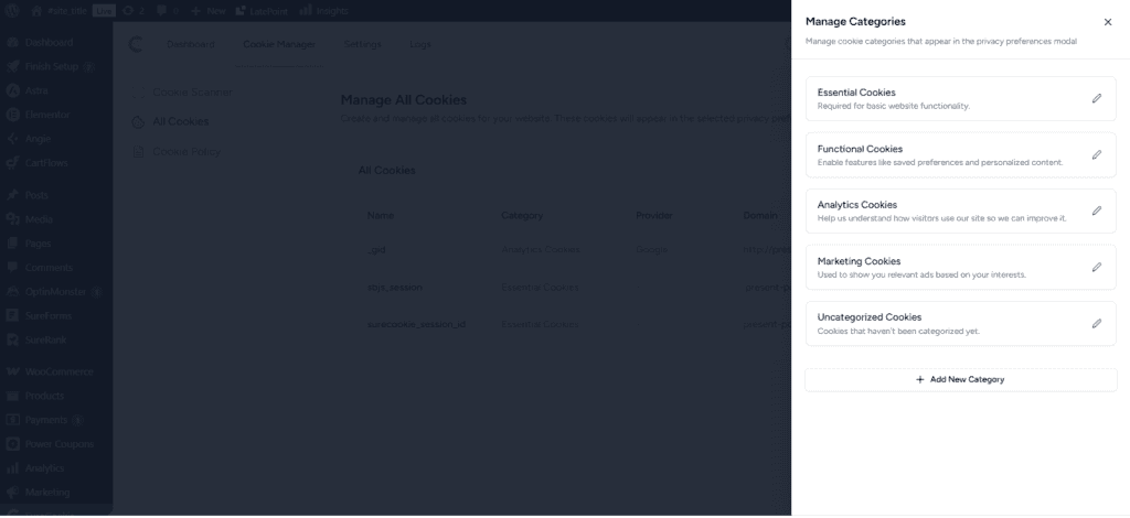 Manage Cookie Categories image