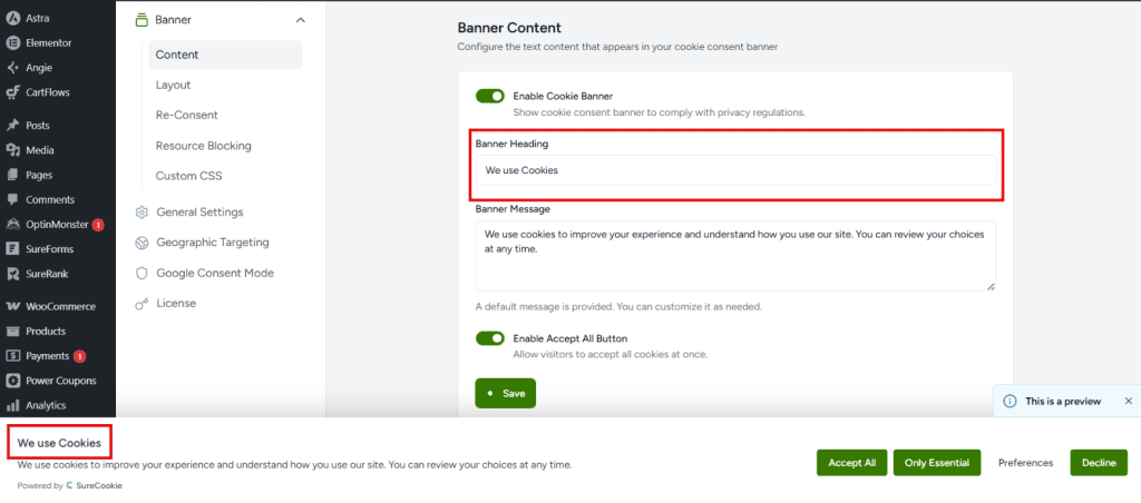 Customizing Banner Content image