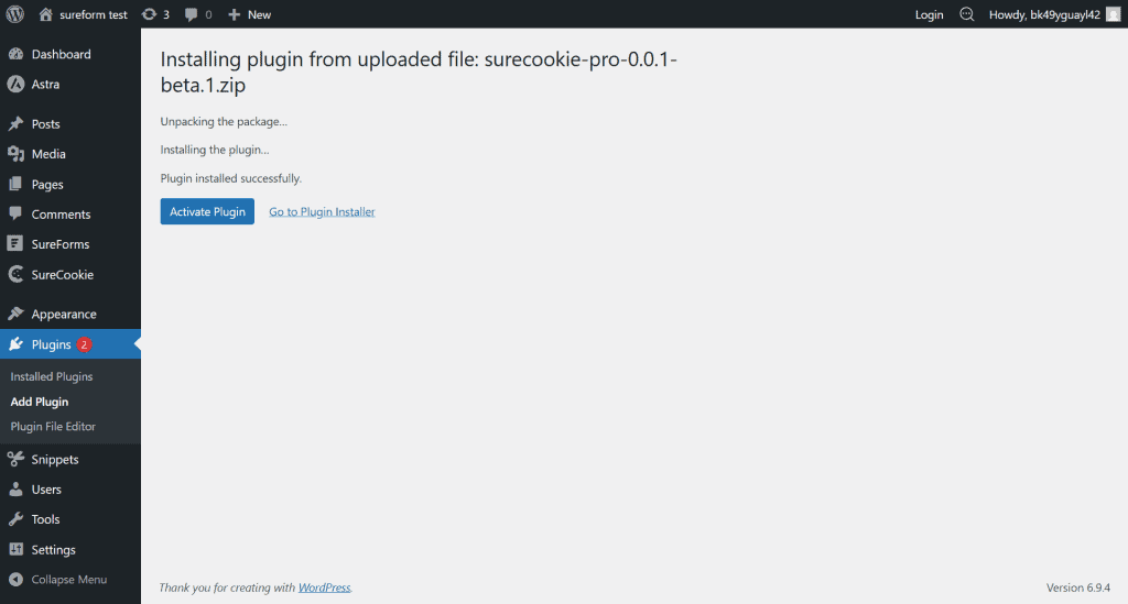 Installing SureCookie Pro image