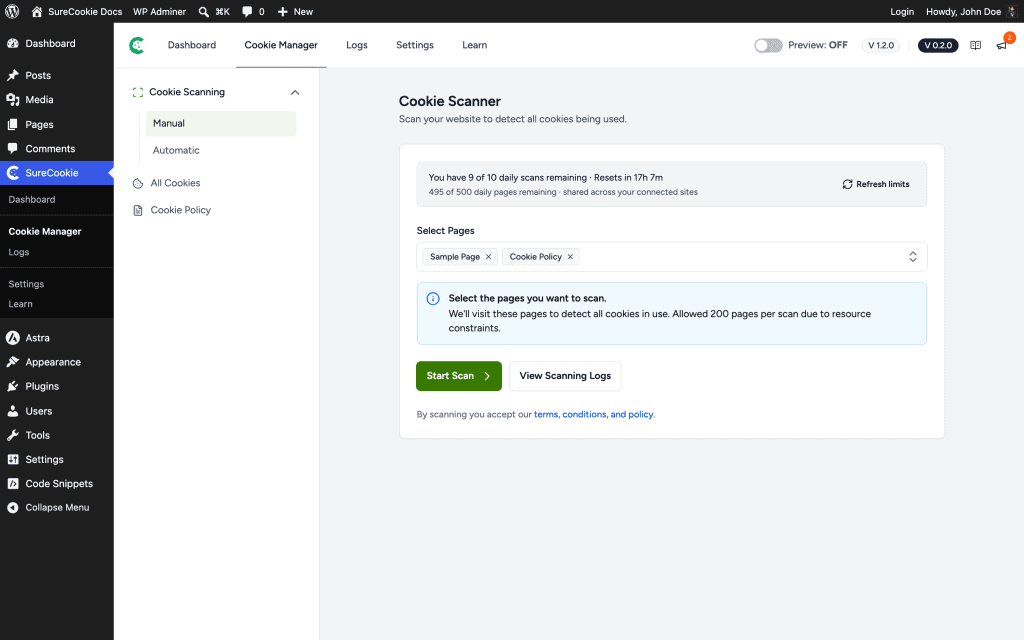 Using SureCookie on Multiple Sites